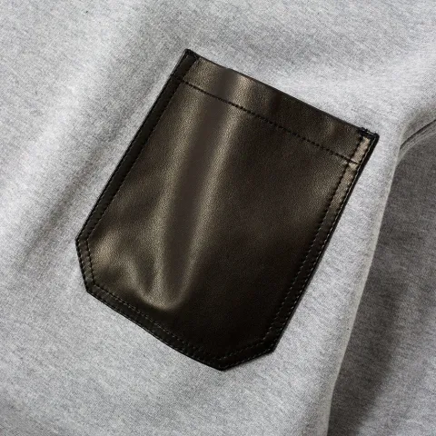 Leather Pocket Crew Sweat