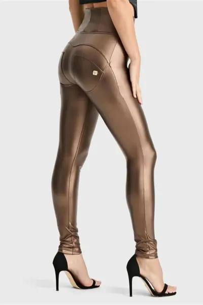 Freddy WRUP Faux Leather - Super High Waisted - Full Length - Bronze