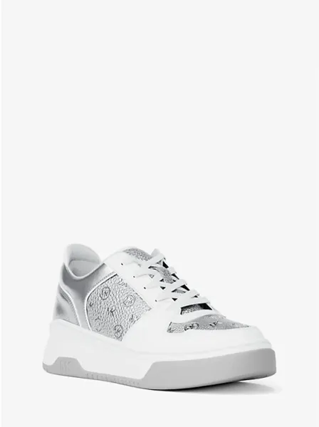 Lexi Metallic Embellished Logo Sneaker