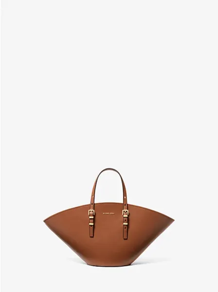 Michael Kors Isa Small Leather Fan Tote Bag