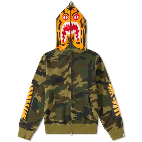 Woodland Camo Tiger Zip Hoodie