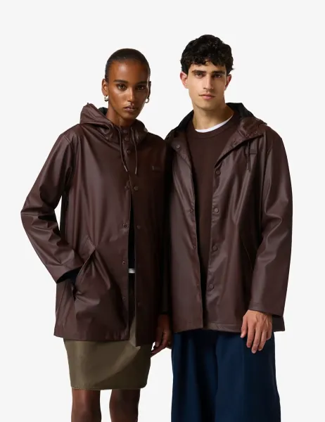 Hunter Hooded Relaxed Fit Raincoat Chocolate