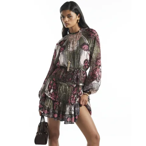 River Island Floral Tie Belt Dress