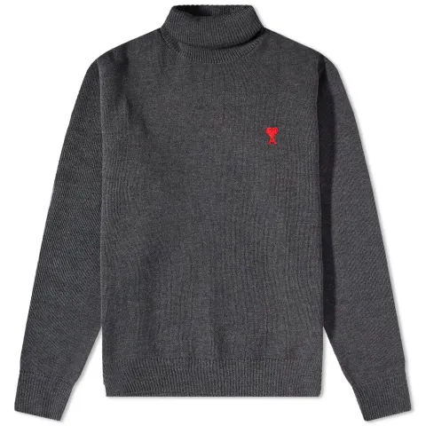AMI Small A Heart Roll Neck Knit
