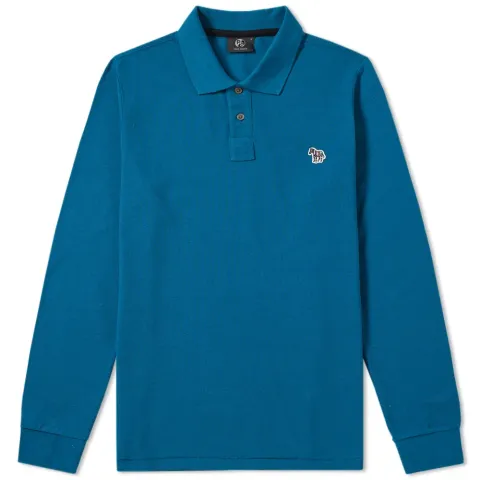 Long Sleeve Regular Fit Zebra Polo