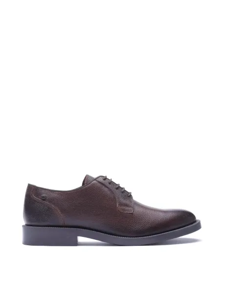 Base London Leather Derby Shoes Brown
