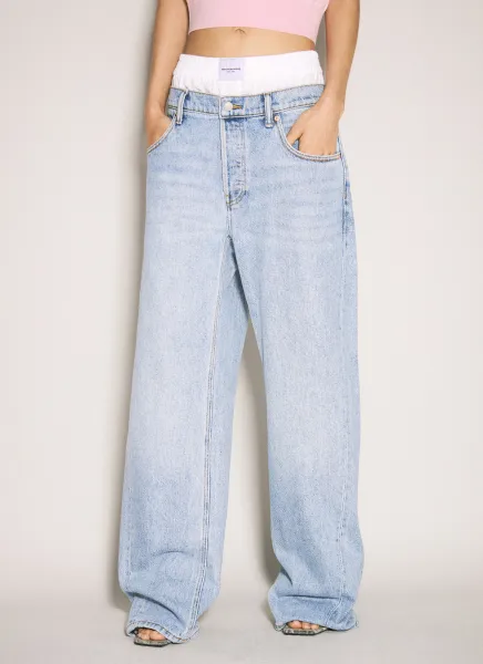 Brief Waistband Balloon Jeans