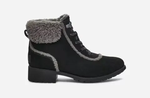 Bodie Fur Lace Boot, Suede/Wool