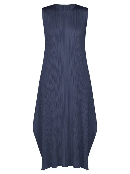 Pleats Please September Colors Dress Navy Blue