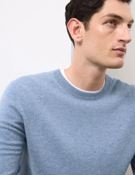 Autograph Pure Cashmere Crew Neck Jumper Smokey Blue