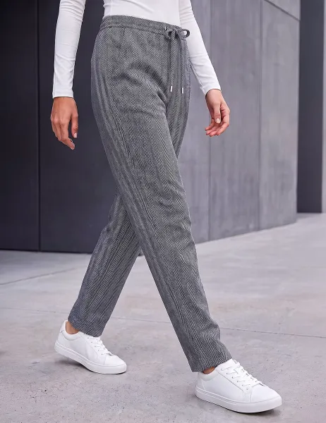 Roman Petite Herringbone Trousers Grey Mix