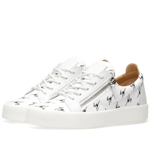 Logo Printed Double Zip Low Sneaker