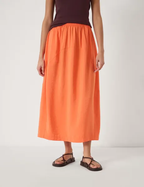 HUSH Barrel Midi Skirt Orange
