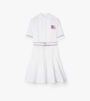 Heart Knight Cotton Dress in Optic white