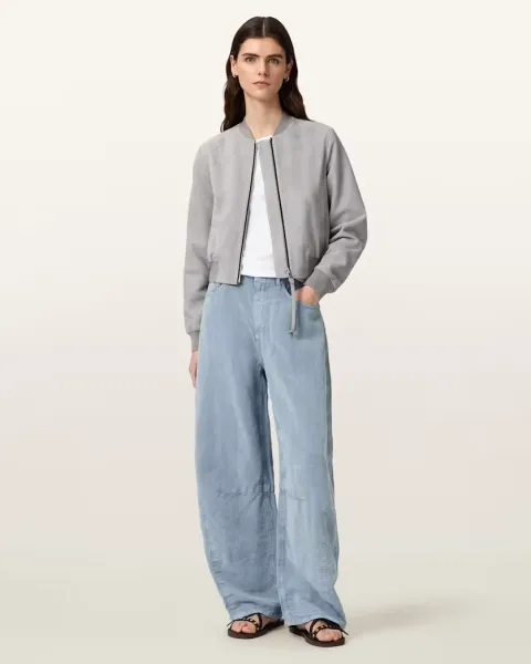 Jett Barrel Leg Linen Blend Trousers