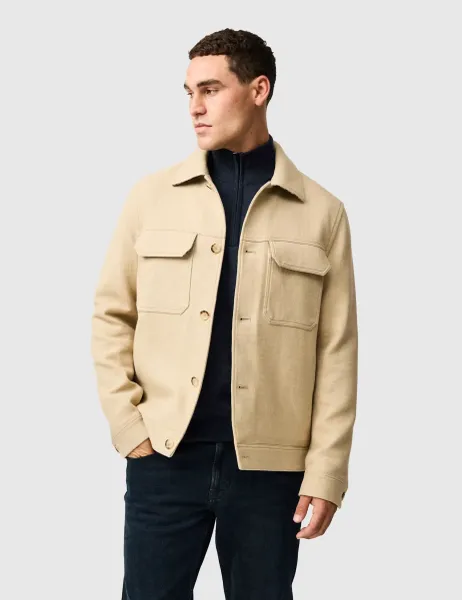 Rodd & Gunn Pure Cotton Textured Trucker Jacket Natural