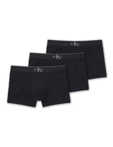 Calvin Klein CK Archive 3 Pack Cotton Stretch Trunks Black
