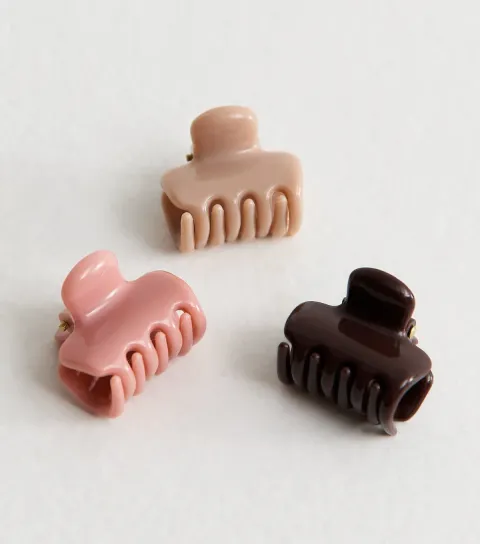 Pack Of 3 Multi Colour Shiny Hair Claw Clip