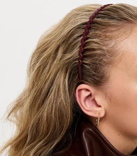Dark Burgundy Squiggly Comb Headband
