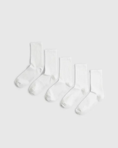 River Island Ribbed Tube Pack Of 5 Socks