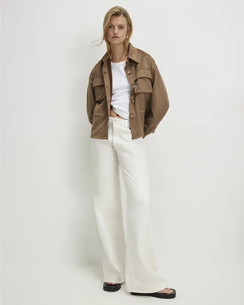 River Island Faux Suede Drawstring Overshirt