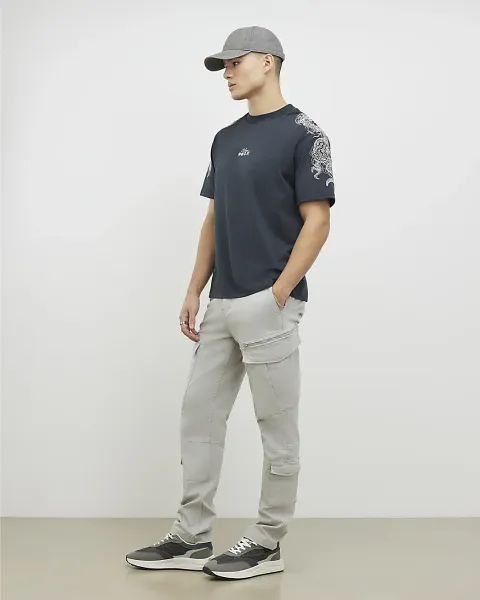 River Island Skinny Fit Stretch Pocket Cargo Trousers