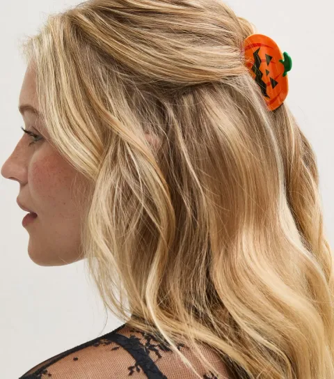 New Look Orange Halloween Pumpkin Hair Claw Clip