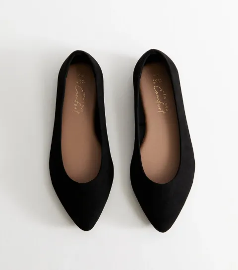 New Look Women's Extra Wide Fit Light Brown Faux Suede Pointed Pumps Vegan