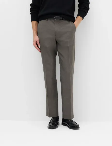 Marks & Spencer 2 Pack Regular Fit Flat Front Trousers Charcoal