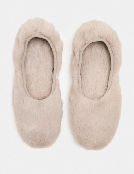Marks & Spencer Round Toe Ballerina Slippers Mink