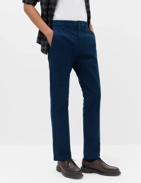 Marks & Spencer Slim Fit Cotton Rich Stretch Chinos Dark Marine