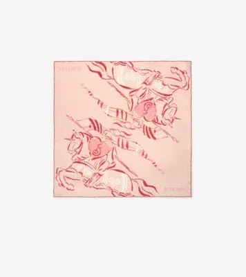 Heart Knight Silk Scarf in Compact pink