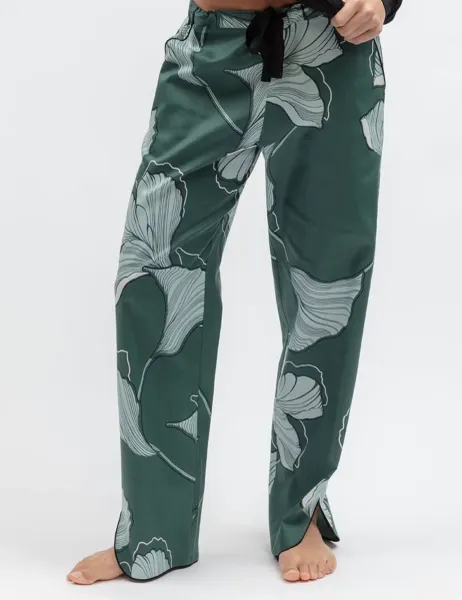 Cyberjammies Cotton Rich Floral Pyjama Bottoms Green Mix