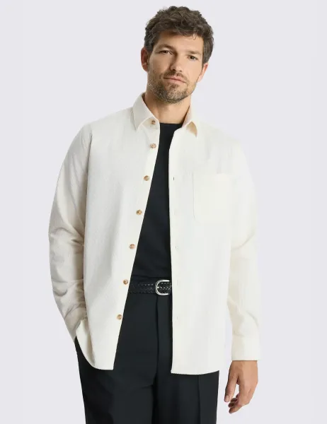 Moss Corduroy Overshirt Light Cream