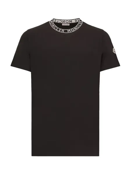 Men Logo-Trimmed Cotton T-Shirt Black