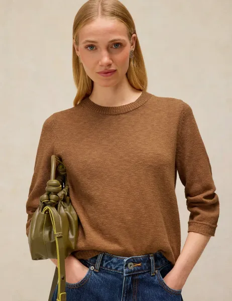 White Stuff Cotton Rich Jumper Brown