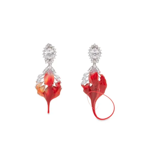 Dipped Diamante Clip Earrings