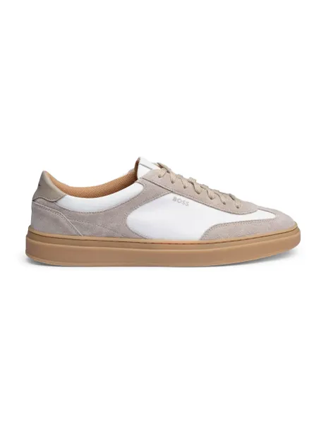 HUGO Lace Up Trainers Beige Mix