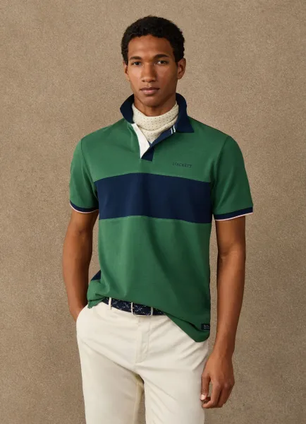 Classic Fit Short Sleeve Number Panel Polo