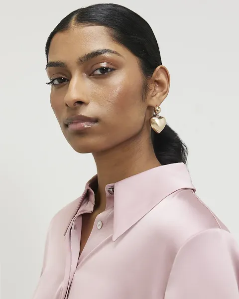 River Island Heart Hoop Earrings
