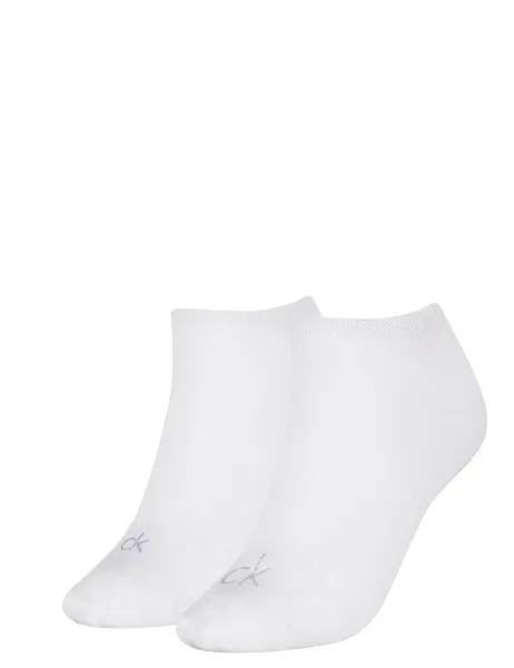 Calvin Klein 2 Pack Cotton Blend Sparkle Logo Trainer Socks