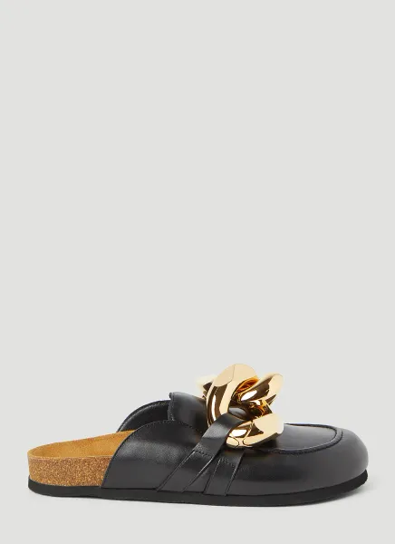 Chain Leather Mules