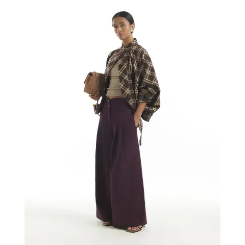 River Island Petite High Waisted Wide Leg Trousers
