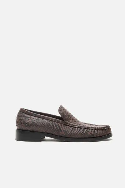 Printed python loafers