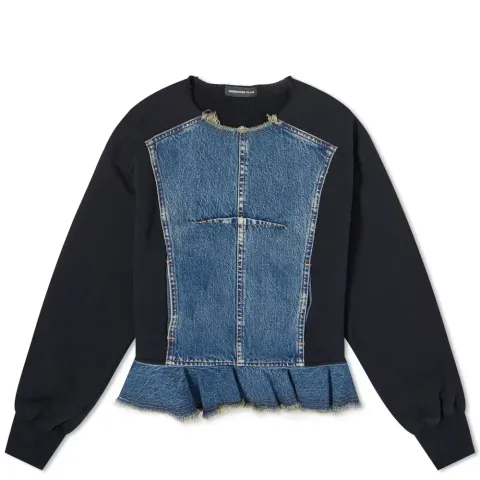 Denim & Sweat Peplum Top