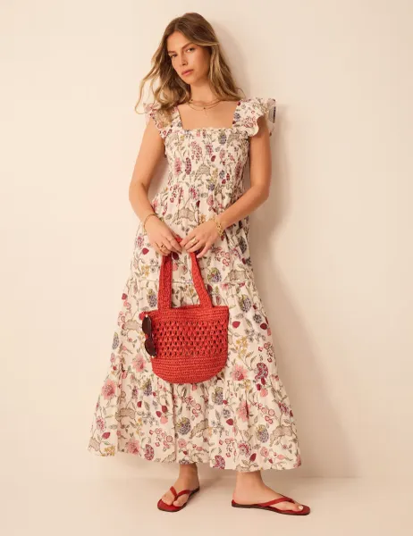 Accessorize Pure Cotton Floral Maxi Beach Dress
