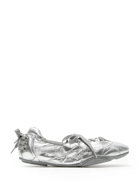 Women Lace-Up Shoes Silver