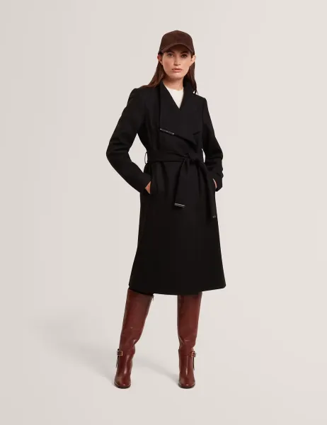 Ted Baker Wool Rich Belted Wrap Coat with Cashmere