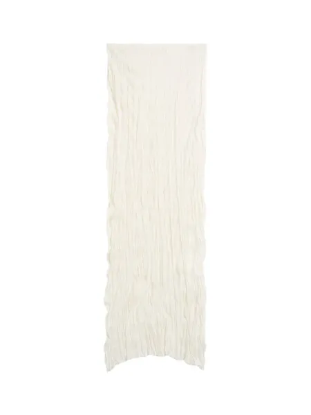 Crinkled Knit Skirt White