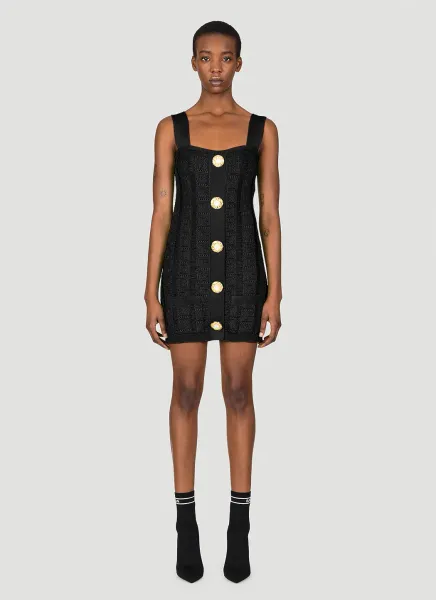 Monogram Mesh Knit Mini Dress